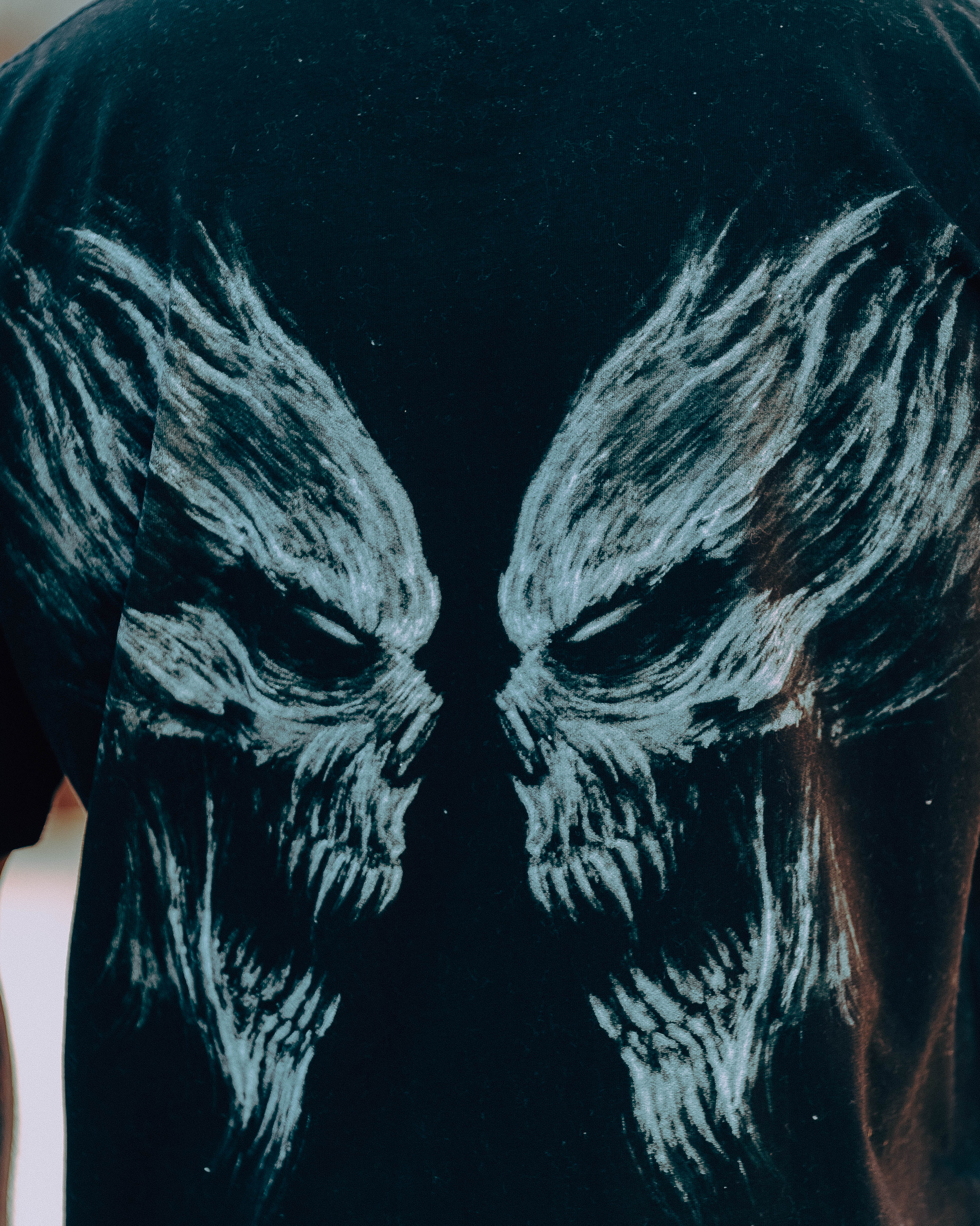 Heavyweight Club - Butterfly Skull Embroidered Oversized Tee